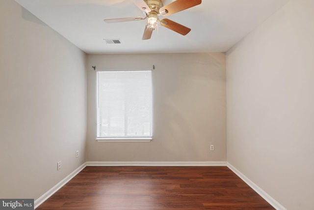 2816 Lee Oaks Pl Unit 102, Falls Church, VA 22046 - unfurnished room featuring baseboards, visible vents, wood finished floors, and ceiling fan