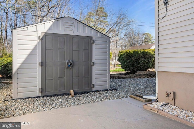 view of shed