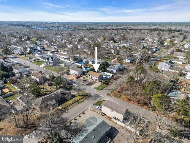 aerial view featuring a residential view