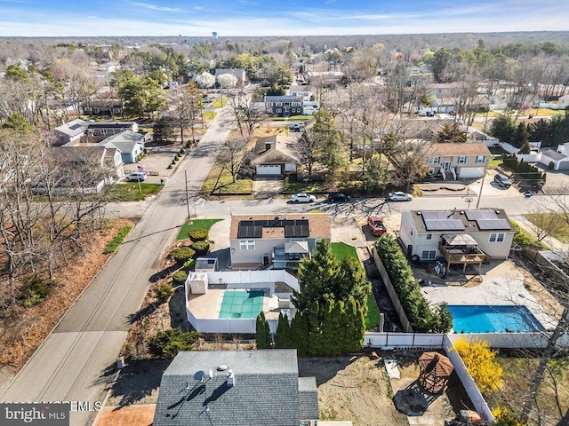 drone / aerial view with a residential view