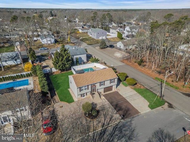 bird's eye view featuring a residential view