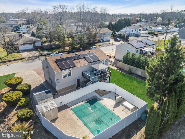 aerial view featuring a residential view