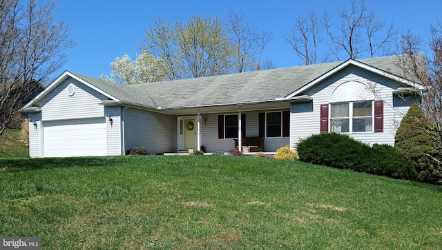 6 Treetop Trl, Fairfield, PA 17320 - ranch-style home with a porch, a garage, and a front yard