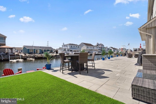 823 Forepeak Dr, Forked River, NJ 08731 - view of patio with a residential view and a water view