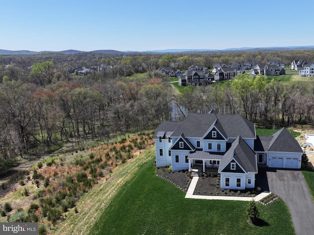 drone / aerial view featuring a residential view