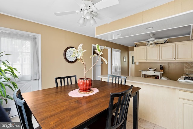 1 Pheasant Ln, Hamilton, NJ 08690 - dining space featuring ceiling fan and light tile patterned floors