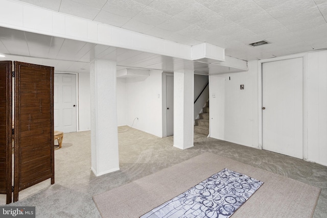1 Pheasant Ln, Hamilton, NJ 08690 - finished below grade area with carpet and stairway