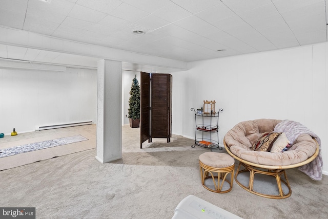 1 Pheasant Ln, Hamilton, NJ 08690 - sitting room with baseboard heating and carpet