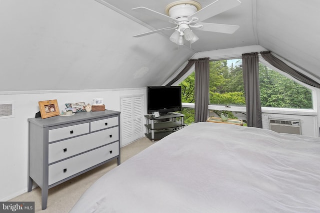 1 Pheasant Ln, Hamilton, NJ 08690 - bedroom with vaulted ceiling, light carpet, and ceiling fan