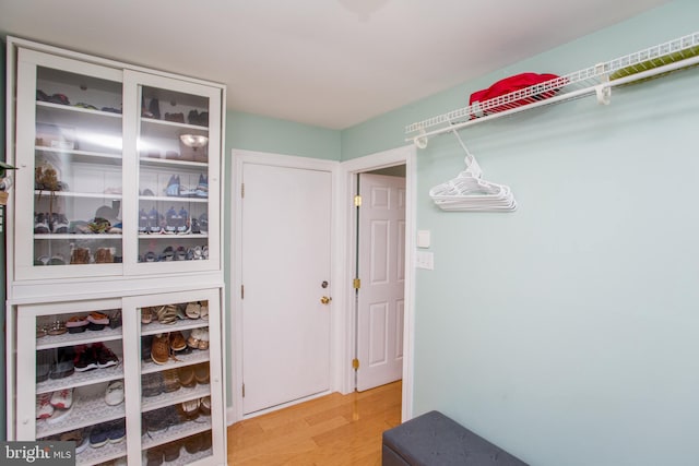 spacious closet featuring wood finished floors