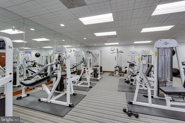 203 Yoakum Pkwy Unit 1807, Alexandria, VA 22304 - exercise room with recessed lighting