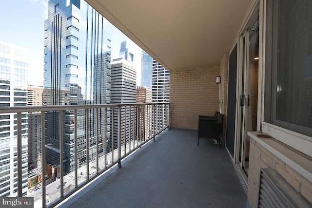 balcony with a view of city