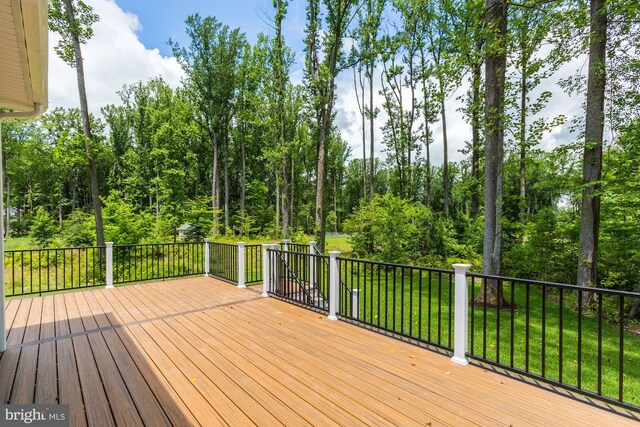 deck featuring a yard