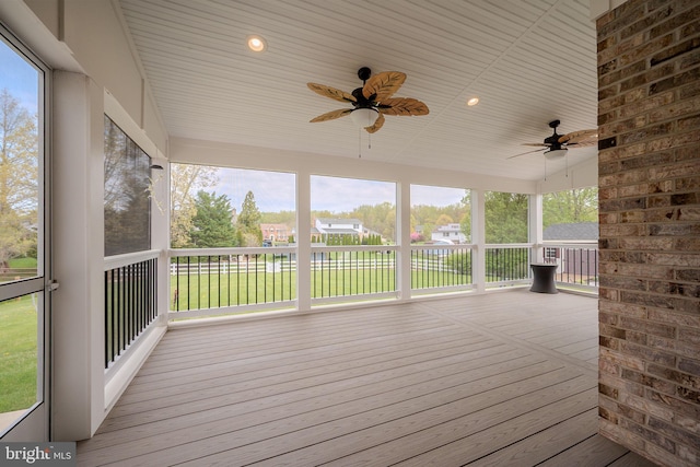 deck featuring ceiling fan