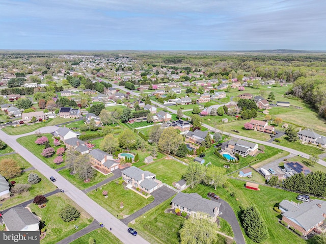 aerial view featuring a residential view