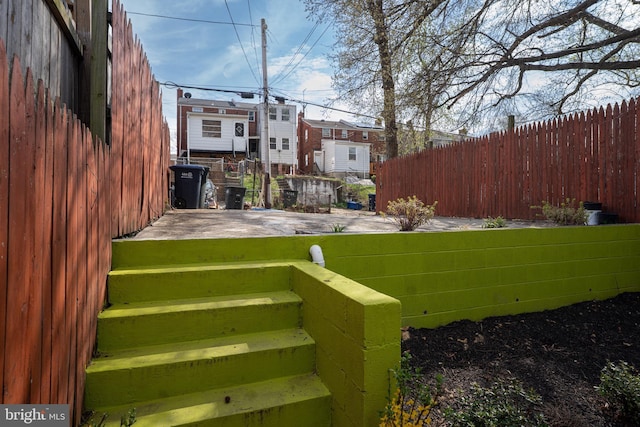 view of yard featuring fence
