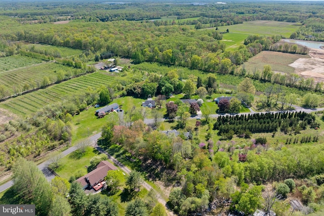 bird's eye view featuring a rural view