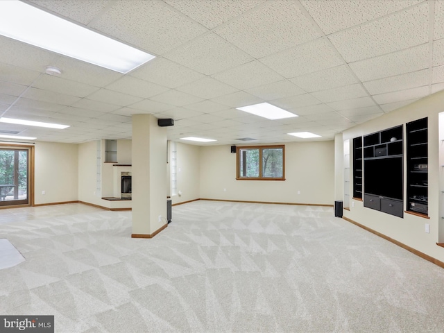 11035 Bennie Duncan Rd, Frederick, MD 21701 - basement featuring carpet, baseboards, and a drop ceiling