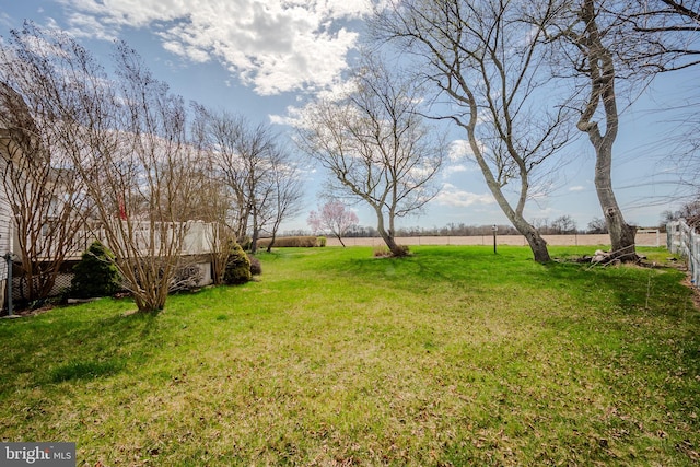 view of yard with fence