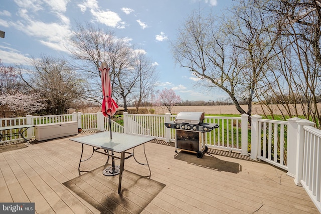 wooden deck with area for grilling