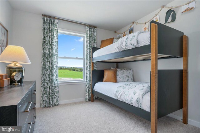 bedroom featuring baseboards and carpet
