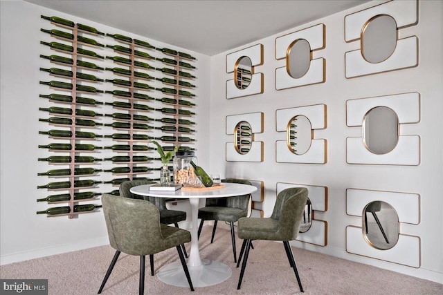 wine cellar with carpet floors