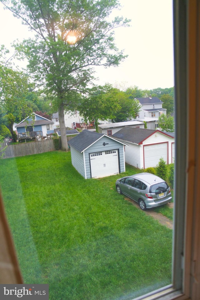 20 Leuckel Ave, Hamilton, NJ 08619 - view of yard with a detached garage, an outdoor structure, and a residential view