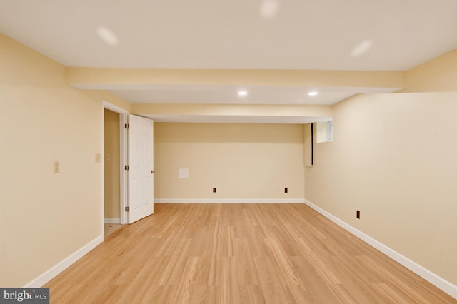 6135 Rainbow Dr, Elkridge, MD 21075 - basement with baseboards, recessed lighting, and light wood-style floors