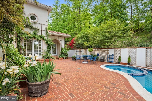 1405 N Pegram St, Alexandria, VA 22304 - pool with fence, outdoor dining area, and a patio area