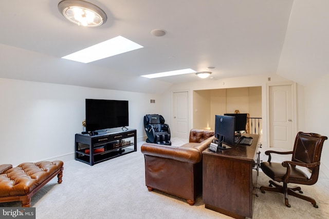 1100 Washingtonville Dr, Baltimore, MD 21210 - living room with a skylight, baseboards, and light carpet