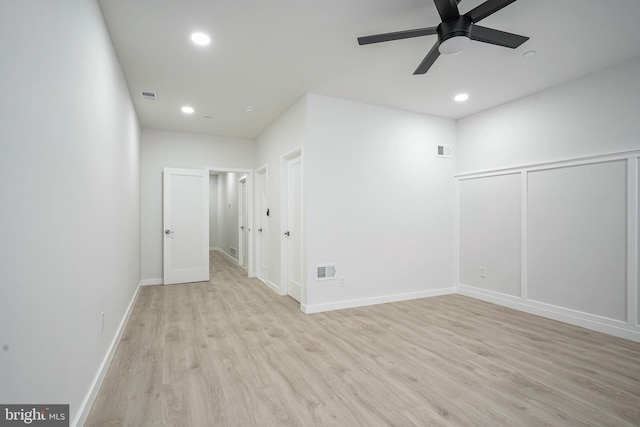 1143 Tasker St, Philadelphia, PA 19148 - unfurnished room with wood finished floors, visible vents, and recessed lighting
