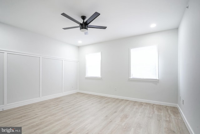 1143 Tasker St, Philadelphia, PA 19148 - empty room featuring a ceiling fan, wood finished floors, and recessed lighting