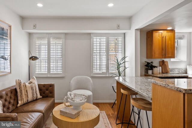 327 10th St SE Unit 3, Washington, DC 20003 - interior space featuring plenty of natural light, baseboards, recessed lighting, and light wood-style flooring