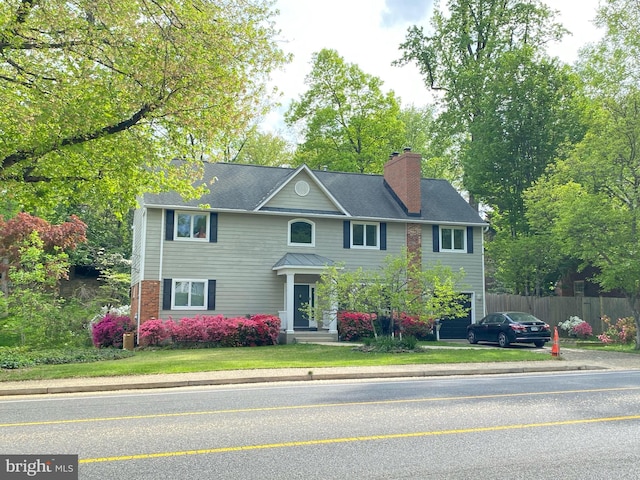 3820 Lorcom Ln, Arlington, VA 22207 - colonial inspired home with a chimney and fence