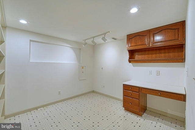 3820 Lorcom Ln, Arlington, VA 22207 - interior space featuring rail lighting, baseboards, visible vents, and recessed lighting