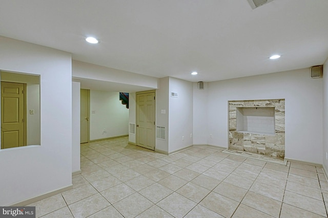 3820 Lorcom Ln, Arlington, VA 22207 - spare room featuring baseboards, tile patterned floors, visible vents, and recessed lighting