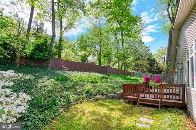 3820 Lorcom Ln, Arlington, VA 22207 - view of yard featuring a fenced backyard and a deck