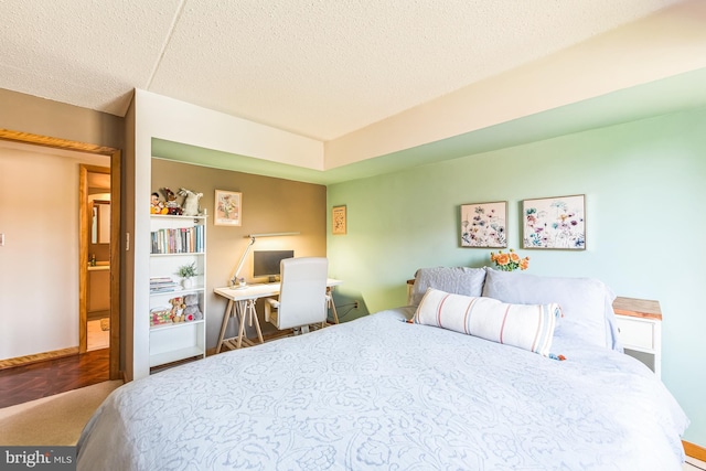 bedroom with a textured ceiling