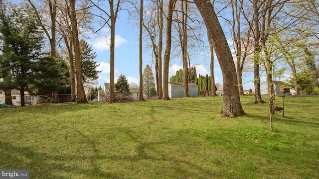view of yard with fence