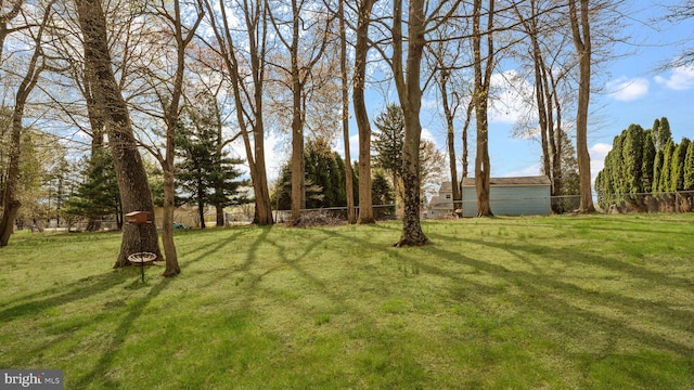 view of yard with fence