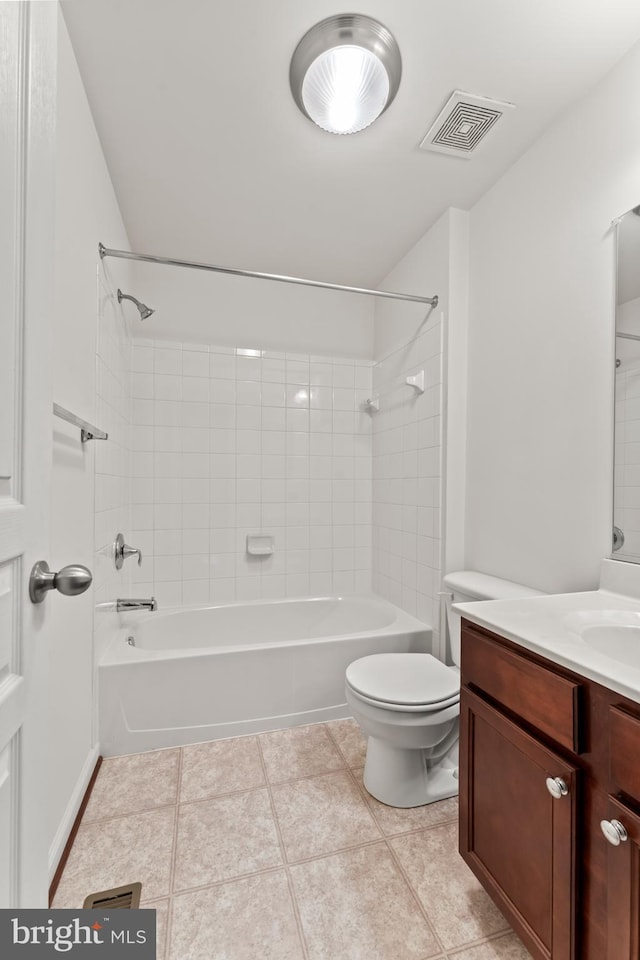 6319 Seton Ridge Dr, Baltimore, MD 21207 - full bathroom featuring vanity, visible vents, shower / bathing tub combination, and toilet