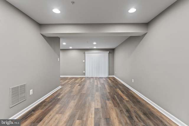6319 Seton Ridge Dr, Baltimore, MD 21207 - basement featuring wood finished floors, baseboards, visible vents, and recessed lighting