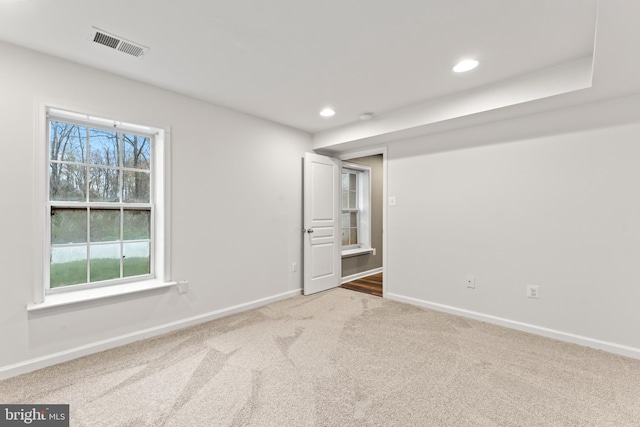 6319 Seton Ridge Dr, Baltimore, MD 21207 - carpeted spare room featuring visible vents, baseboards, and recessed lighting