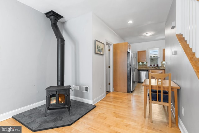 2513 Kimball St, Philadelphia, PA 19146 - interior space with recessed lighting, visible vents, baseboards, and light wood-style flooring