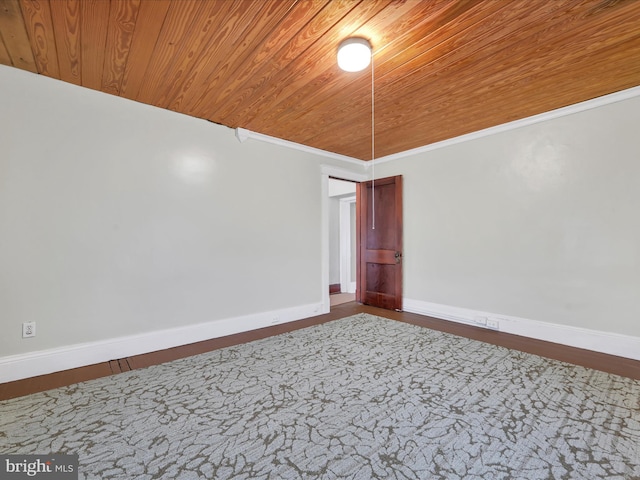 215 Biddle St, Gordon, PA 17936 - empty room featuring wooden ceiling, baseboards, and ornamental molding