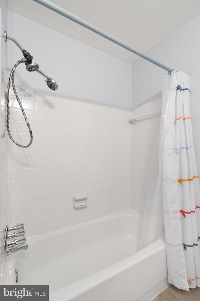 full bath featuring shower / bath combination with curtain