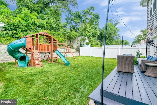6022 Rixey Dr, Alexandria, VA 22303 - view of yard featuring a playground