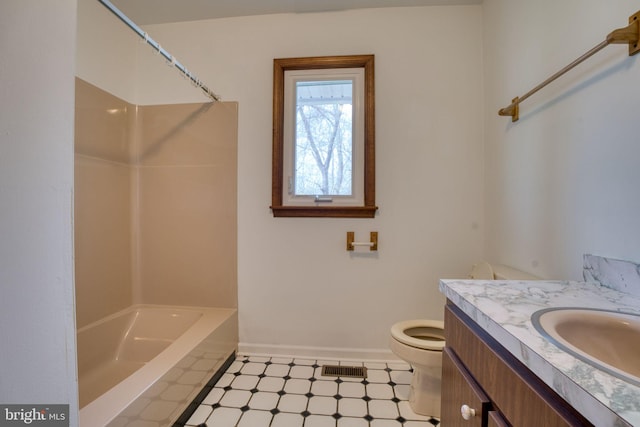 17634 Bruehl Rd, Upperco, MD 21155 - full bathroom with vanity, tile patterned floors, and shower / bath combination