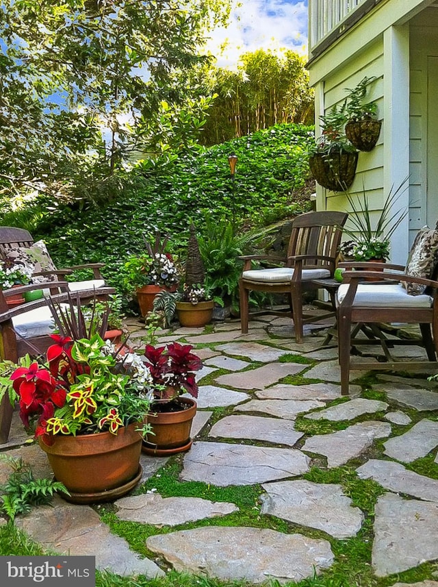 balcony featuring a patio