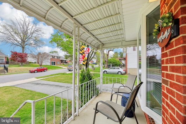 view of patio featuring covered porch